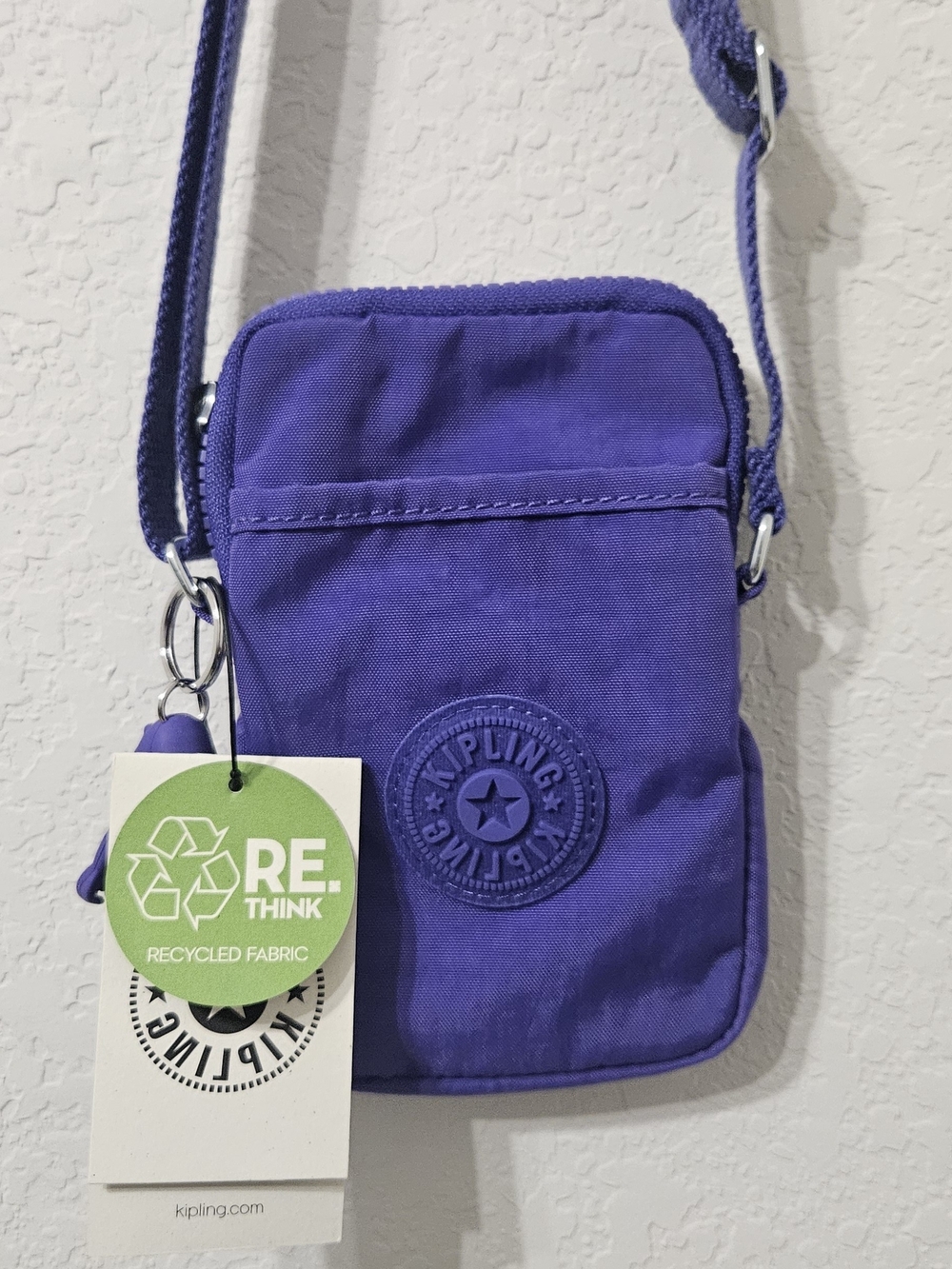 NWT Kipling Tally Crossbody Phone Bag Purple Mini Shoulder Bag Recycled Nylon